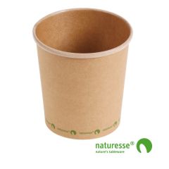 Karton Suppebæger PLA Coated 480 ml Brun - 25 stk/pk