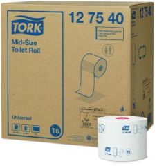 Tork T6 Universal Mid-Size Toiletpapir 1-lags Hvid - 27 rl/krt