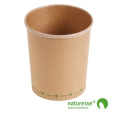 Karton Suppebæger PLA Coated Brun 950 ml - 25 stk/pk