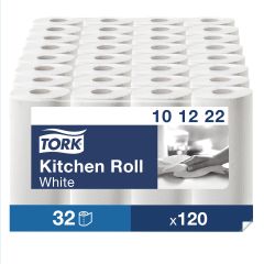 Tork Køkkenrulle Plus 2-lag 16.8 m Hvid Ark - 8 pk x 4 rl/krt