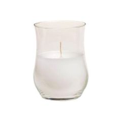 Lysbowle Brændetid 40 timer Hvid/Klar Glas - 12 stk/krt