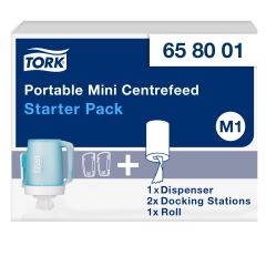 Tork M1 Transportabel Mini Centerfeed Dispenser turkis/hvid