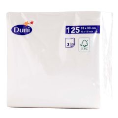 Duni Serviet 33 x 33 cm 3-lag Hvid - 125 stk/pk