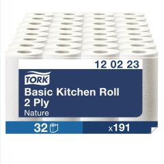 Tork Køkkenrulle Basic 2-lag, Natur - 8 pk x 4rl/krt.