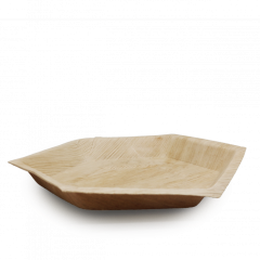 Palmeblad Tallerken Sekskantet 24 x 26,5 cm - 25 stk/pk