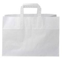 Bærepose 17 L 80 gr m. Hank Papir Hvid - 200 stk/krt