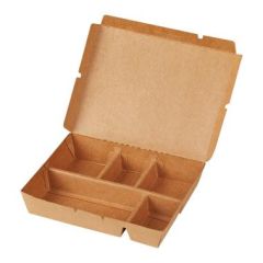 Karton/PE Boks 5-rum 255 x 170 x 41 mm Brun - 100 stk/pk