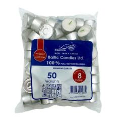 Fyrfadslys Brændetid 8 timer Paraffin Hvid - 50 stk/ps