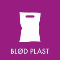Piktogram til affaldssortering 12 x 12 cm blød plast - 1 stk