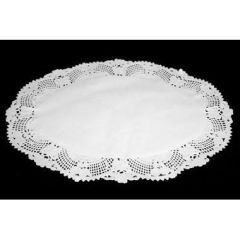 Kagepapir 23 x 31 cm oval udstanset hvid - 500 stk/pk