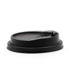 Kaffelåg med vip til 12/16 oz kaffebæger Sort - 50 stk/pk