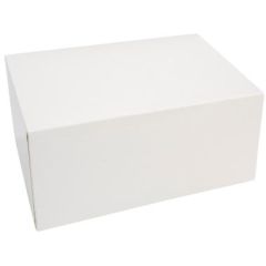 Kageæske m/hængslet låg 180x130x80 mm Hvid - 200 stk/krt