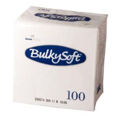 Serviet BulkySoft 24x24 cm 2-lag, Hvid - 100 stk/pk