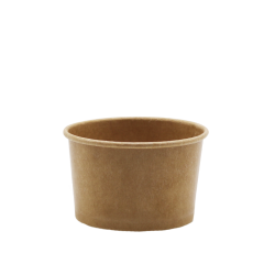 Bionedbrydelig Isbæger 8 oz, Brun Biopas-Coated - 25 stk/pk