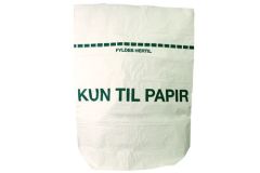 Papirsæk 700/250x950 mm Hvid, kun til papir - 50 stk/krt