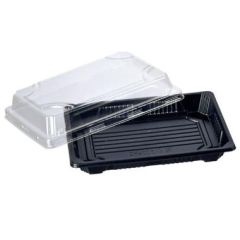 Sushibakke 1-rum 170 x 120 x 40 mm PS Sort/Klar - 4 ps x 100 stk/krt