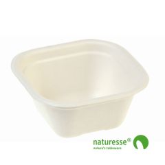 Sukkerrørsfiber Bakke kvadratisk HD Coated - 125 stk/pk