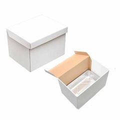 Pap Transportkasse Hvid 540 x 340 x 355 mm inkl. 1 mellemlæg - 10 stk/krt