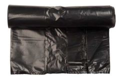 Affaldssæk m. snoreluk 700 x 1010mm, 55 my, sort - 10 rl/krt