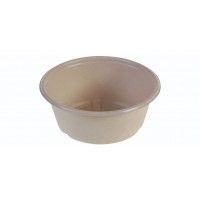 Sukkerrørsfiber Skål Bio Coated Natur 600 ml - 60 stk/pk