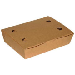 Pap Pølseæske m/låg Stor Brun 200 x 140 x 50 mm - 100 stk/pk