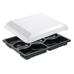 Bakke Zen Tapas 7-rum m/låg 1518 ml 320 x 250 x 69 mm RPET - 8 ps x 5 sæt/krt