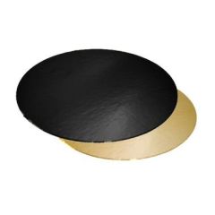 Kagepap Sort/Guld 1100 gr, Ø220 mm - 100 stk/krt