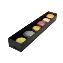 Bakke til 6 stk Macarons Æske på 107049 Sort - 200 stk/krt