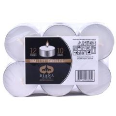 Fyrfadslys Stor Brændetid 10 timer, Hvid - 12 stk/pk