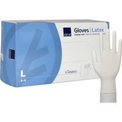 Engangshandske Classic str. L latex u/pudder - 100 stk/pk