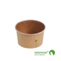Kraft/PLA Isbæger m. naturesse logo 180 ml Brun - 50 stk/pk