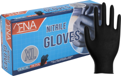 ENA Nitril Engangshandske str. XL u/Pudder Sort - 100 stk/pk