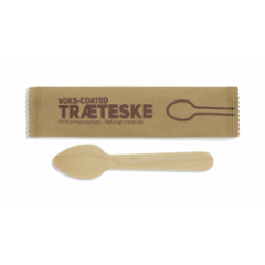 Træ Teske Voksbehandlet Enkeltpakket FSC 110 mm - 100 stk/pk