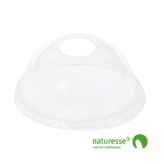 PLA Låg Dome m. hul Ø96 mm Klar - 50 stk/pk