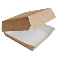 Pap Burger-/Sandwichboks XL Brun/Hvid - 125 stk/krt