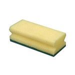 Skuresvampe til rengøring m. Slibekort, Gul/Grøn - 5 stk