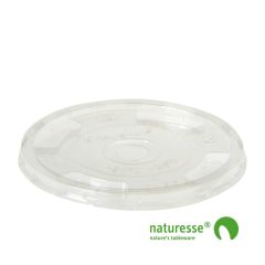 PLA Låg Flad m. hul Ø96 mm Klar - 50 stk/pk