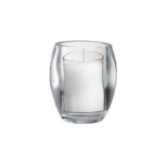 Glaslys Oval Relight Transparent, u. Refill - 6 stk/pk