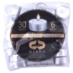 Fyrfadslys Brændetid 6 timer, Hvid paraffin - 30 stk/ps