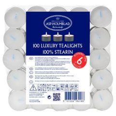 Fyrfadslys Brændetid 6 timer, Ren stearin - 100 stk/ps