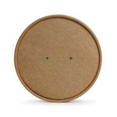 Pap Låg t/Suppebæger 750 og 900 ml/26 og 32 oz Brun - 50 stk/pk