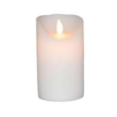 LED Bloklys Paraffin Ø75 x 120 mm Hvid - 12 stk/krt