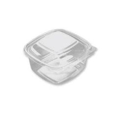 Plastbakke SquarePac 500 ml Hængslet låg APET Klar - 6 pk x 100 stk/krt