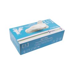 Prime Source Nitril Engangshandske Standard str. L u/Pudder Hvid - 100 stk/pk