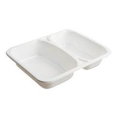 Bakke med 2-rum 450/610 ml 227x178x43 mm 2227-2K CPET Hvid - 360 stk/krt
