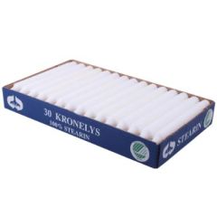 Kronelys Ø23 x 200 mm 8 timer Hvid - 30 stk/pk