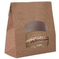 Klodsbundspose 155x72x220 mm med OPP/Rude Brun - 250 stk/krt