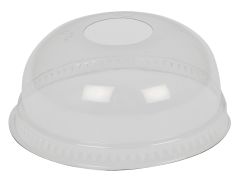 RPET Låg m. hul Klar Ø9.5 cm - 100 stk/pk