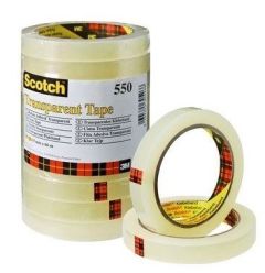 3M Kontortape 550 15mm x 66m Stor rulle 10 rl/pk