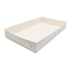 Kageæske Hvid med v-skær 380 x 230 x 70 mm - 250 stk/krt